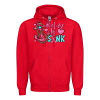Red refuse to sink Zipper Hoodie - JahusDesignShop