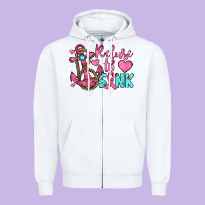 Refuse To Sink Zipper Hoodie Designed By Jahusdesignshop