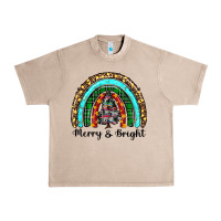 French Oak merry and bright rainbow christmas Urban Heavy Tee - RanaPortraitStore