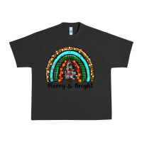 Pigment Black merry and bright rainbow christmas Urban Heavy Tee - RanaPortraitStore