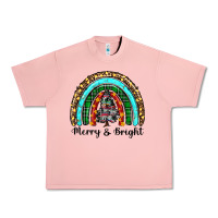 Salmon merry and bright rainbow christmas Urban Heavy Tee - RanaPortraitStore