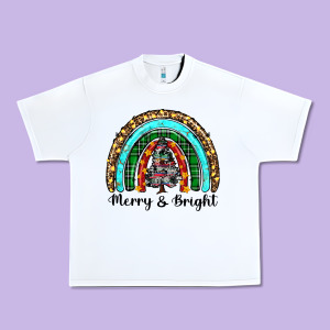 Merry And Bright Rainbow Christmas Urban Heavy Tee Designed By Ranaportraitstore