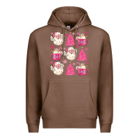 Chestnut retro doodle pink christmas Premium Hoodie - MaliasSmallBusiness