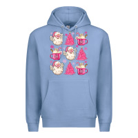 Colony Blue retro doodle pink christmas Premium Hoodie - MaliasSmallBusiness