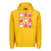Lemon retro doodle pink christmas Premium Hoodie - MaliasSmallBusiness