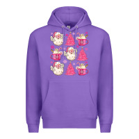 Purple retro doodle pink christmas Premium Hoodie - MaliasSmallBusiness