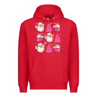 Red retro doodle pink christmas Premium Hoodie - MaliasSmallBusiness