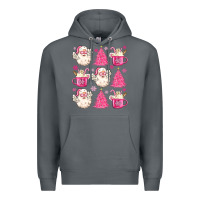 Rock retro doodle pink christmas Premium Hoodie - MaliasSmallBusiness
