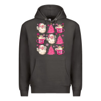 Smoke retro doodle pink christmas Premium Hoodie - MaliasSmallBusiness