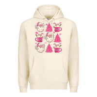 Tofu retro doodle pink christmas Premium Hoodie - MaliasSmallBusiness