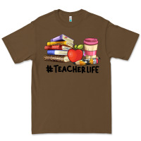 Cacao teacher life with books  pen and coffee Premium Tee - Artiststas