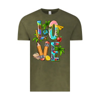 Vintage Olive summer love teacher Vintage Tee - texasbilliewilder