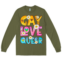 Army Green gay love queer Long Sleeve Tee - HRA Design Shop
