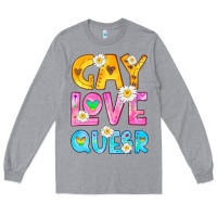 Heather Grey gay love queer Long Sleeve Tee - HRA Design Shop