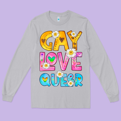 Gay Love Queer Long Sleeve Tee Designed By Hra Design Shop
