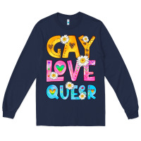 Navy gay love queer Long Sleeve Tee - HRA Design Shop