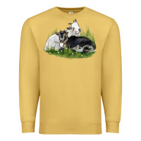 Antique Gold two baby nigerian dwarf goat Premium Sweatshirt - LillyAllenDesigns