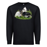 Black two baby nigerian dwarf goat Premium Sweatshirt - LillyAllenDesigns