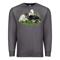 Charcoal Heather two baby nigerian dwarf goat Premium Sweatshirt - LillyAllenDesigns