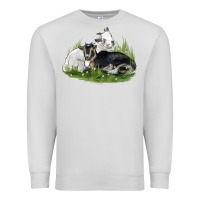 Dove Grey two baby nigerian dwarf goat Premium Sweatshirt - LillyAllenDesigns
