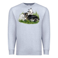 Heather Grey two baby nigerian dwarf goat Premium Sweatshirt - LillyAllenDesigns