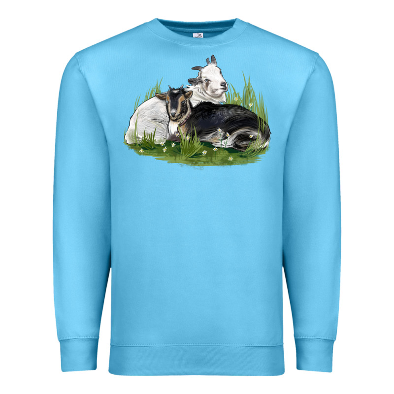 Two Baby Nigerian Dwarf Goat Premium Sweatshirt by LillyAllenDesigns | Teevron