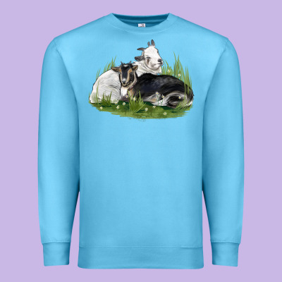 Two Baby Nigerian Dwarf Goat Premium Sweatshirt Designed By Lillyallendesigns