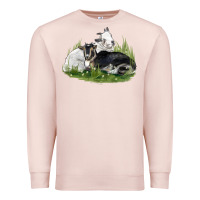 Pale Pink two baby nigerian dwarf goat Premium Sweatshirt - LillyAllenDesigns