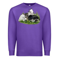 Purple two baby nigerian dwarf goat Premium Sweatshirt - LillyAllenDesigns