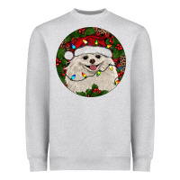 Heather Grey Christmas pomeranian Heavyweight Sweatshirt - RanaPortraitStore