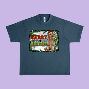 Merry And Bright Cockapoo Urban Heavy Tee Designed By Ranaportraitstore