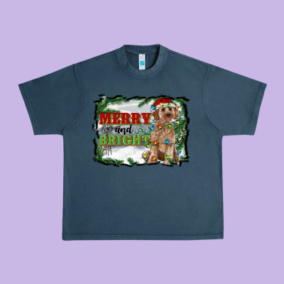 Merry And Bright Cockapoo Urban Heavy Tee Designed By Ranaportraitstore