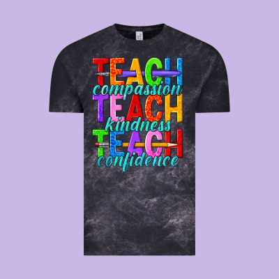 Teach Compassion Teach Kindness Teach Confidence Vintage Tee Designed By Texasbilliewilder