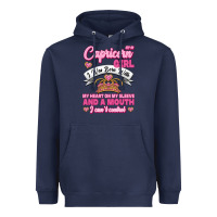 Navy As A Capricorn Girl I Was Born With My Heart On My Sleeve And A Mouth Heavyweight Hoodie - Jasminsmagicworld