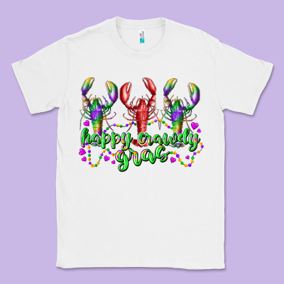 Happy Crawdy Gras Classic Tee Designed By Racoondesign