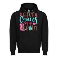 Black give cancer the boot Zipper Hoodie - JahusDesignShop
