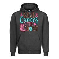Charcoal Heather give cancer the boot Zipper Hoodie - JahusDesignShop