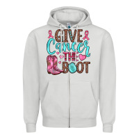 Dove Grey give cancer the boot Zipper Hoodie - JahusDesignShop