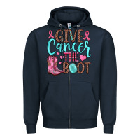 Navy give cancer the boot Zipper Hoodie - JahusDesignShop