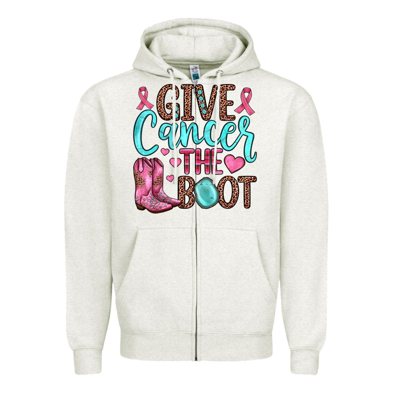 Give Cancer The Boot Zipper Hoodie by JahusDesignShop | Teevron