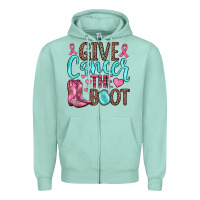 Seafoam give cancer the boot Zipper Hoodie - JahusDesignShop