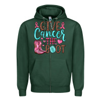 Sports Green give cancer the boot Zipper Hoodie - JahusDesignShop