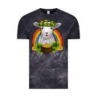 Cloud Black st patricks day baby sheep shamrocks gold rainbow Vintage Tee - RanaPortraitStore