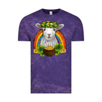 Cloud Purple st patricks day baby sheep shamrocks gold rainbow Vintage Tee - RanaPortraitStore