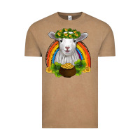Vintage Coffee st patricks day baby sheep shamrocks gold rainbow Vintage Tee - RanaPortraitStore
