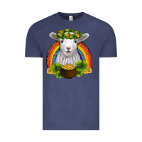 Vintage Denim st patricks day baby sheep shamrocks gold rainbow Vintage Tee - RanaPortraitStore