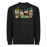 Black coffee cups bull skull with gemstones Heavyweight Sweatshirt - texasbilliewilder