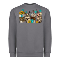 Storm coffee cups bull skull with gemstones Heavyweight Sweatshirt - texasbilliewilder