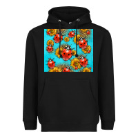 Black Western Sunflowers Ladybug Heavyweight Hoodie - LillyAllenDesigns