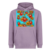 Lavender Western Sunflowers Ladybug Heavyweight Hoodie - LillyAllenDesigns